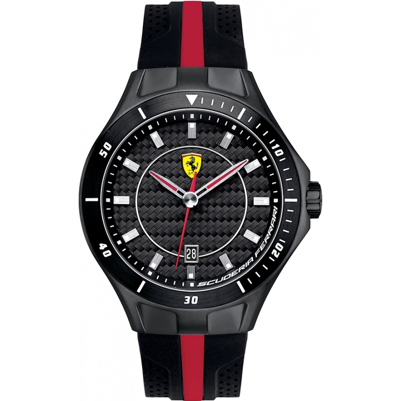 Scuderia Ferrari Mens Race Day Black and Red Rubber Watch