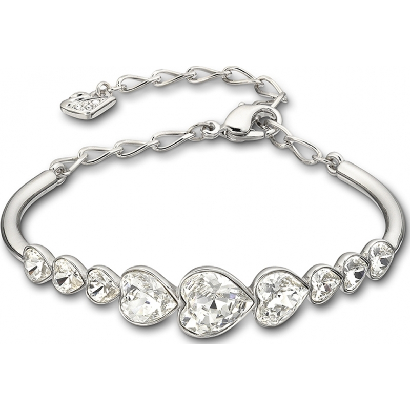 Swarovski Ladies Nouba Size Medium Silver Bangle with Clear Crystals