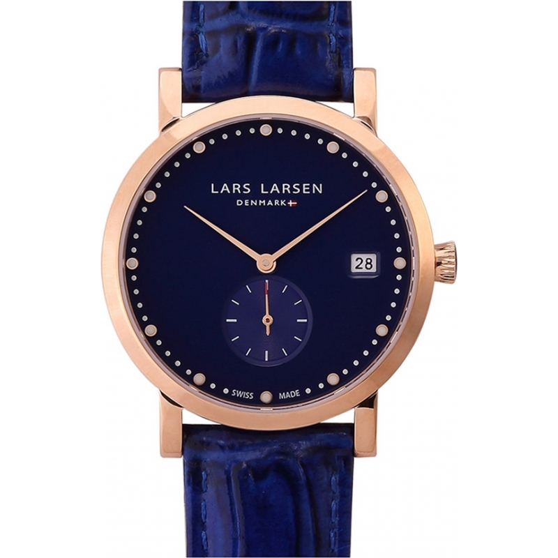 Lars Larsen Ladies Emma Rose Gold Deep Sea Blue Watch