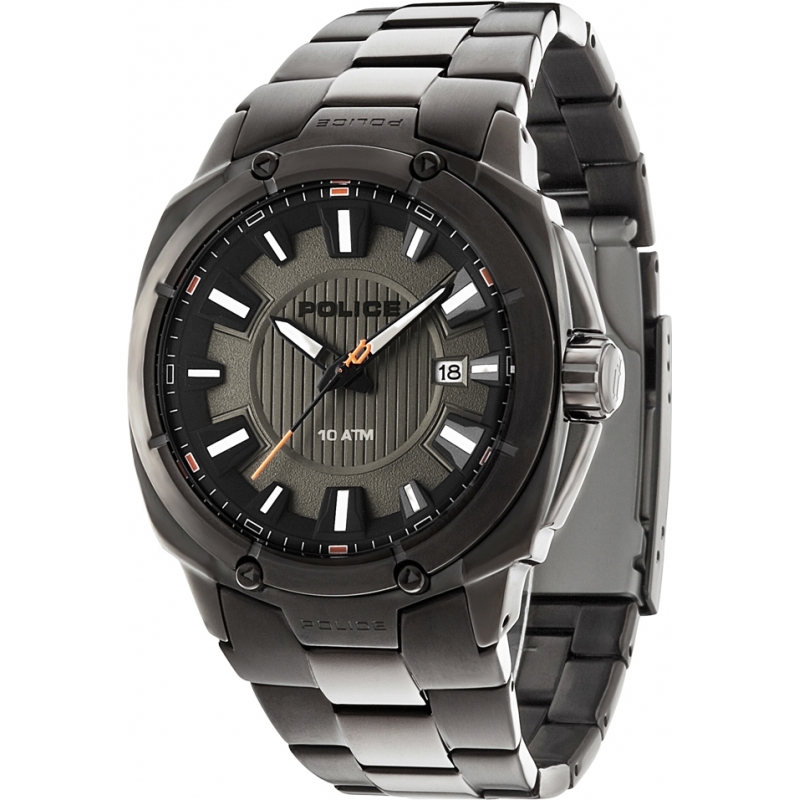 Police Mens Mission Gunmetal Steel Bracelet Watch