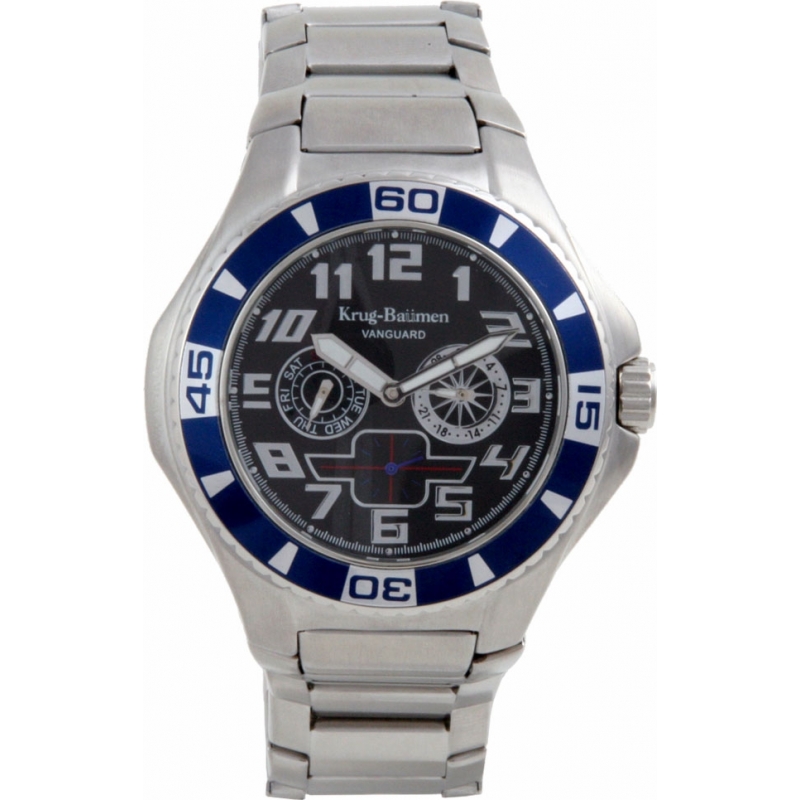 Krug Baumen Vanguard Black Blue Steel Watch