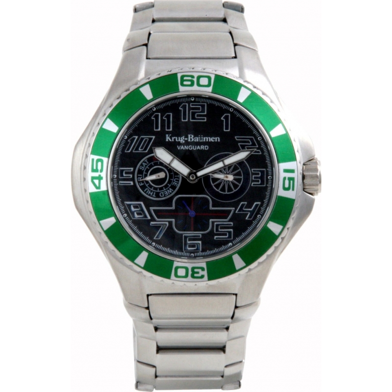 Krug Baumen Vanguard Black Green Steel Watch