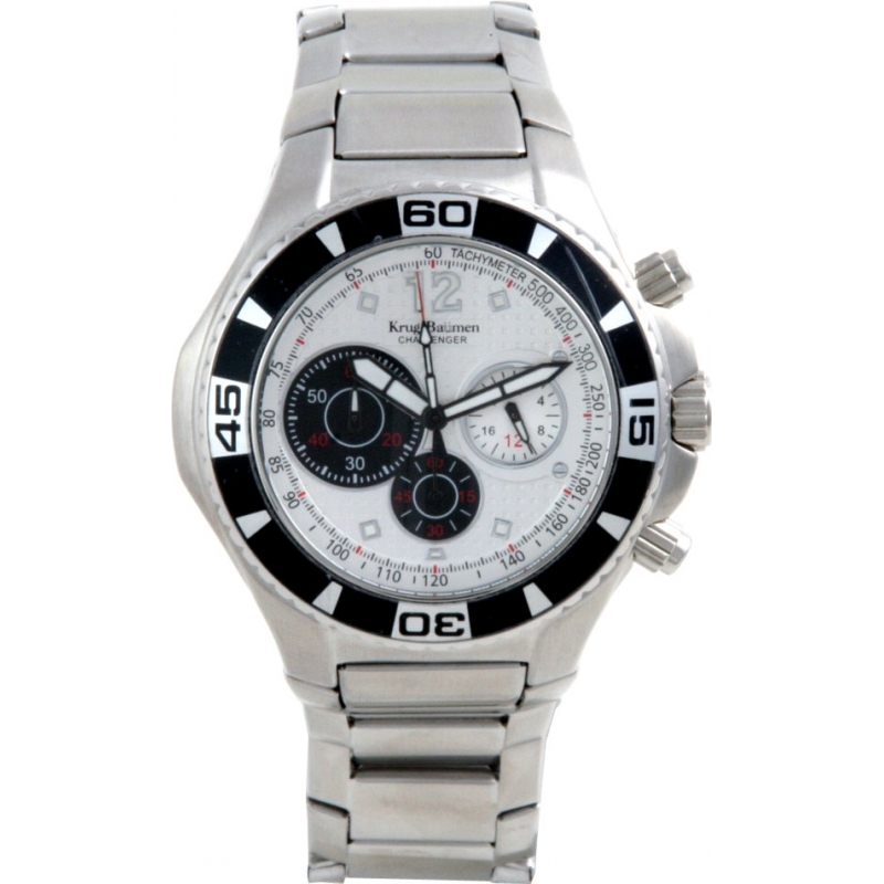 Krug Baumen Mens Challenger Silver Chronograph Watch