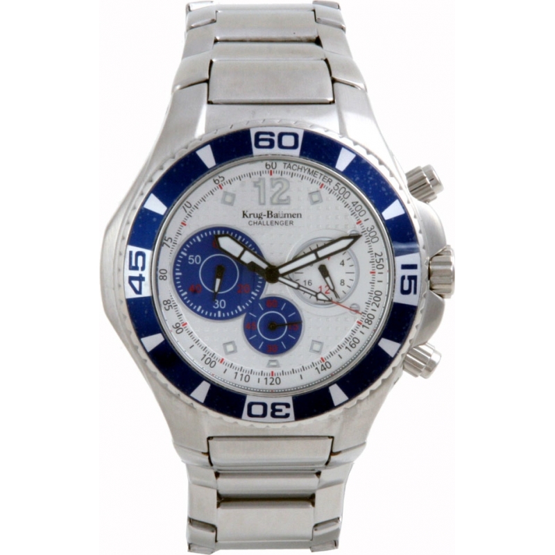 Krug Baumen Mens Challenger Silver Chronograph