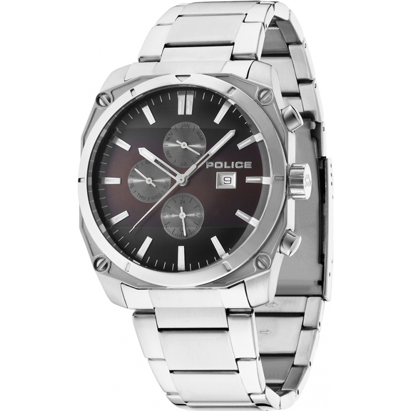 Police Mens Milano Silver Steel Bracelet Watch