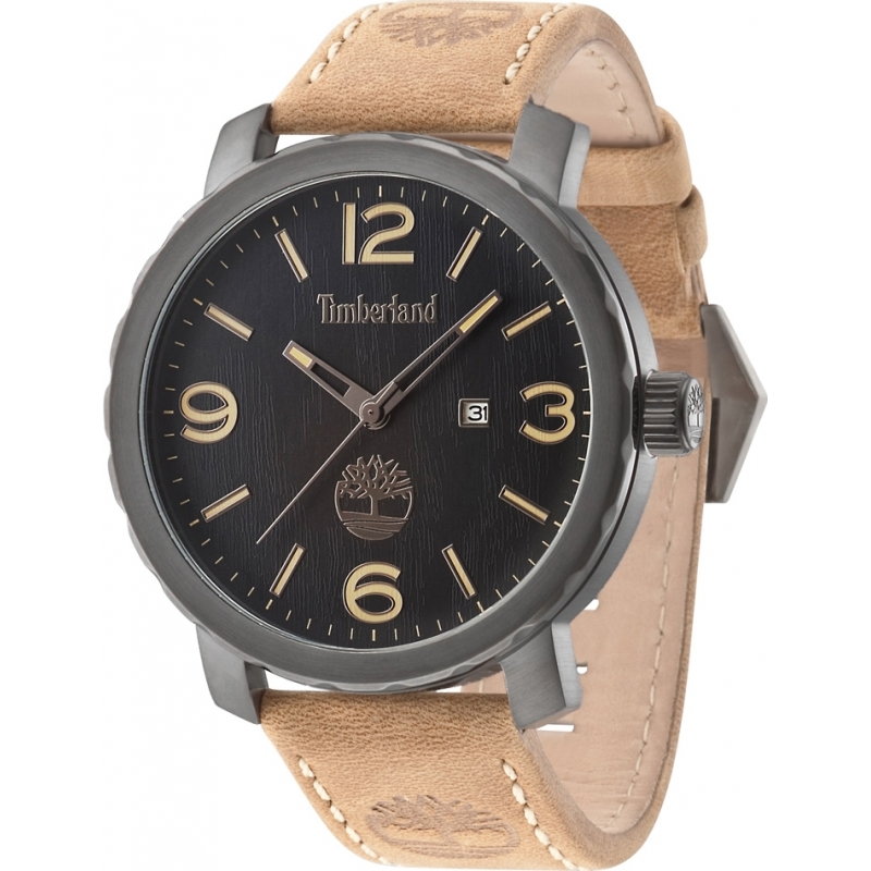 Timberland Mens Pinkerton Brown Leather Strap Watch