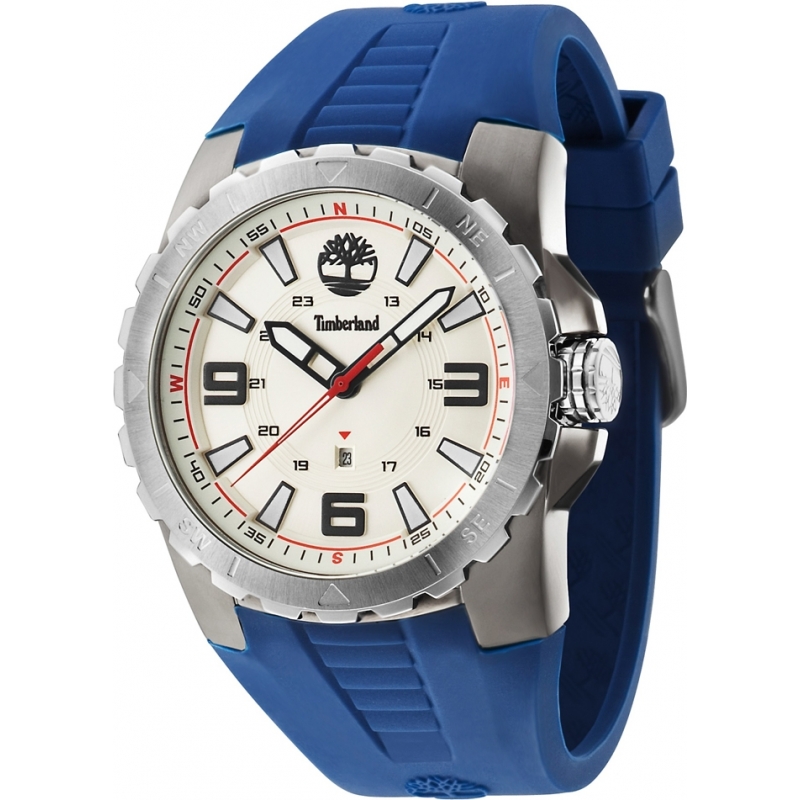 Timberland Mens Ballard Blue Rubber Strap Watch