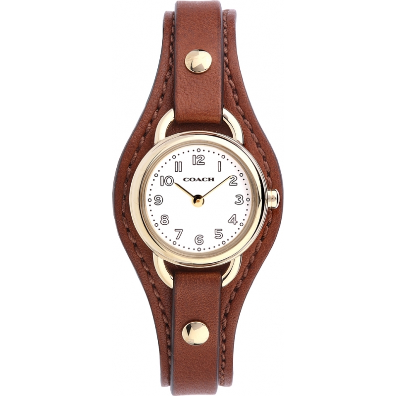 Coach Ladies Dree Brown Leather Strap Watch