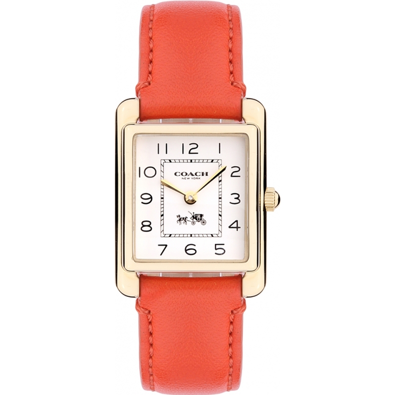 Coach Ladies Page Red Leather Strap Watch