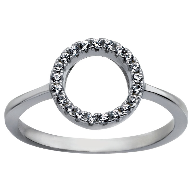 FROST by NOA Ladies Size N Silver Ring With A Circle Of Cz