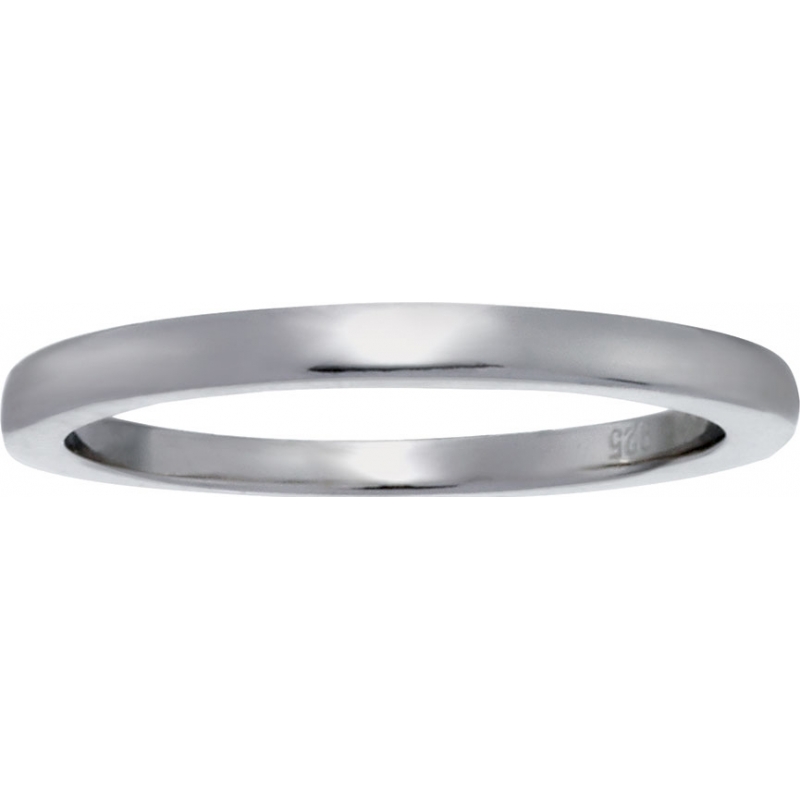 FROST by NOA Ladies Size Q Rhodium Plated Plain Ring