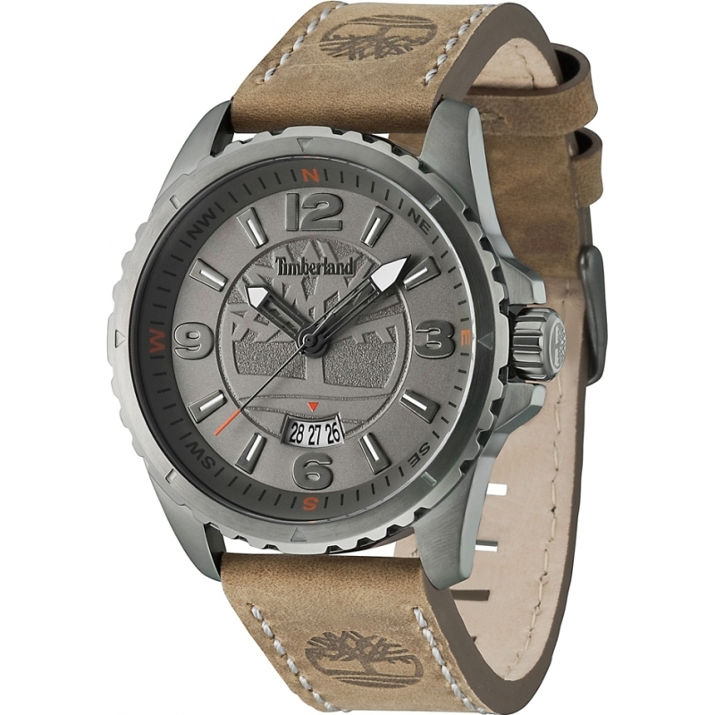 Timberland Mens Walden Brown Leather Strap Watch