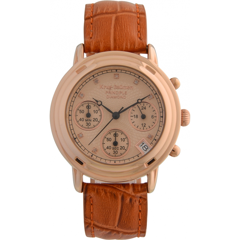 Krug Baumen Principle Diamond Ladies Rose Gold Chronograph Watch