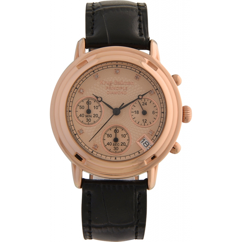 Krug Baumen Principle Diamond Ladies Rose Gold Strap Watch