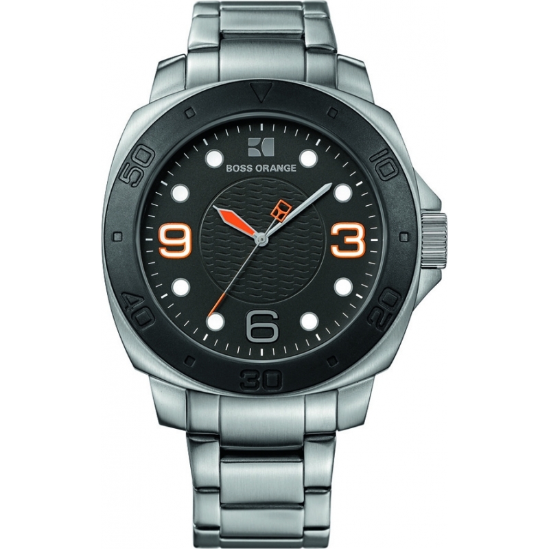 BOSS Orange Mens Black and Silver H-2301 Watch