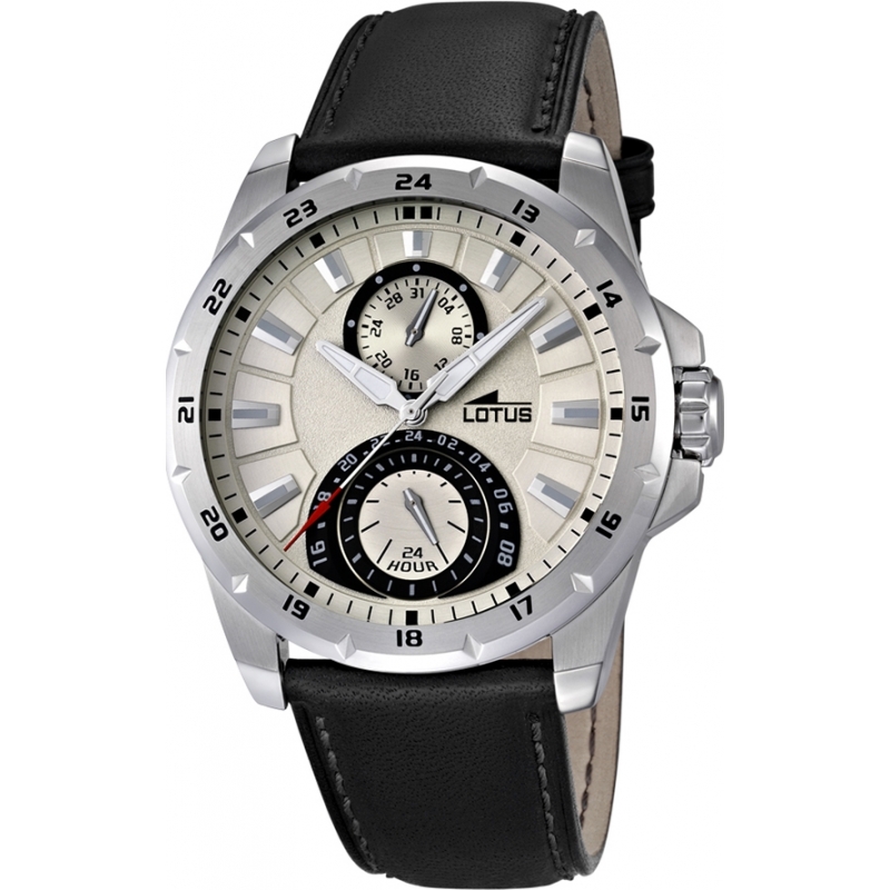 Lotus Mens Beige Black Multifunction Watch