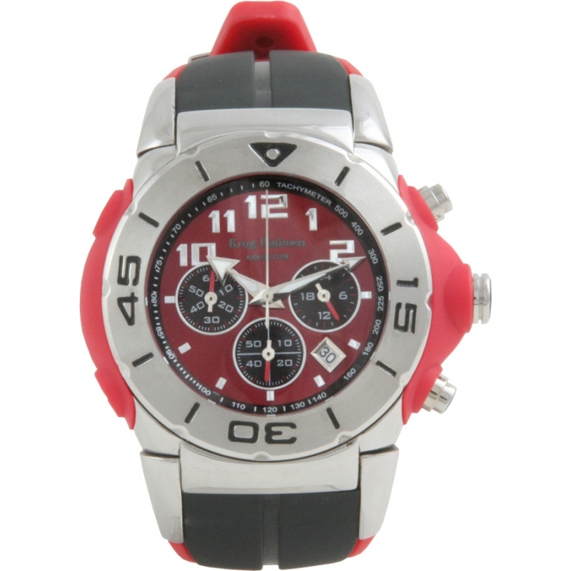 Krug Baumen Kingston Mens Red Dial Black Strap Chronograph Watch