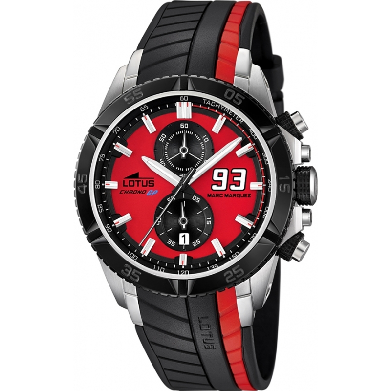 Lotus Mens Marc Marquez Chrono GP Red Black Watch