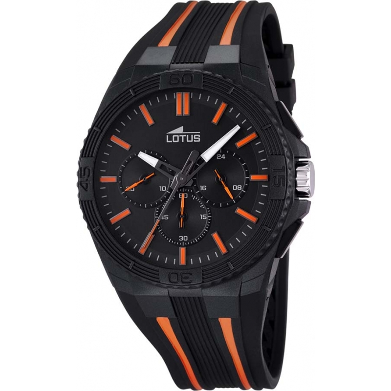 Lotus Mens Lotus R Orange Black Chronograph Watch