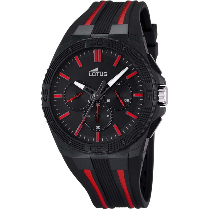 Lotus Mens Lotus R Red Black Chronograph Watch