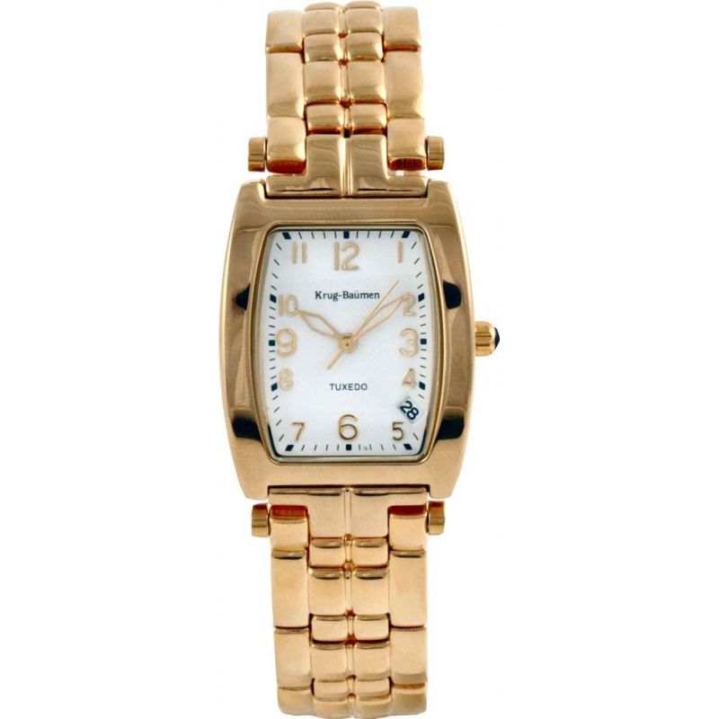 Krug Baumen Mens Tuxedo Gold Watch