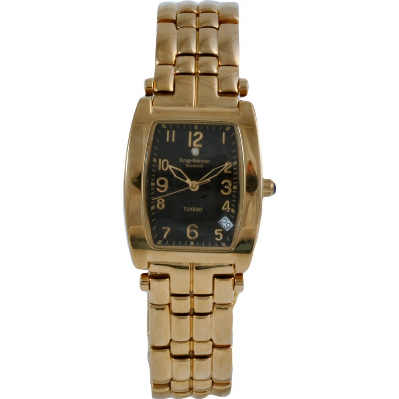 Krug Baumen Tuxedo Diamond Black Dial Mens Watch