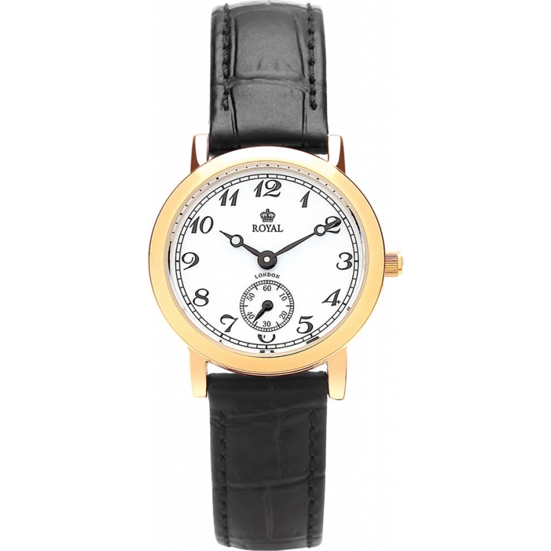 Royal London Ladies Classic Black and Gold Watch