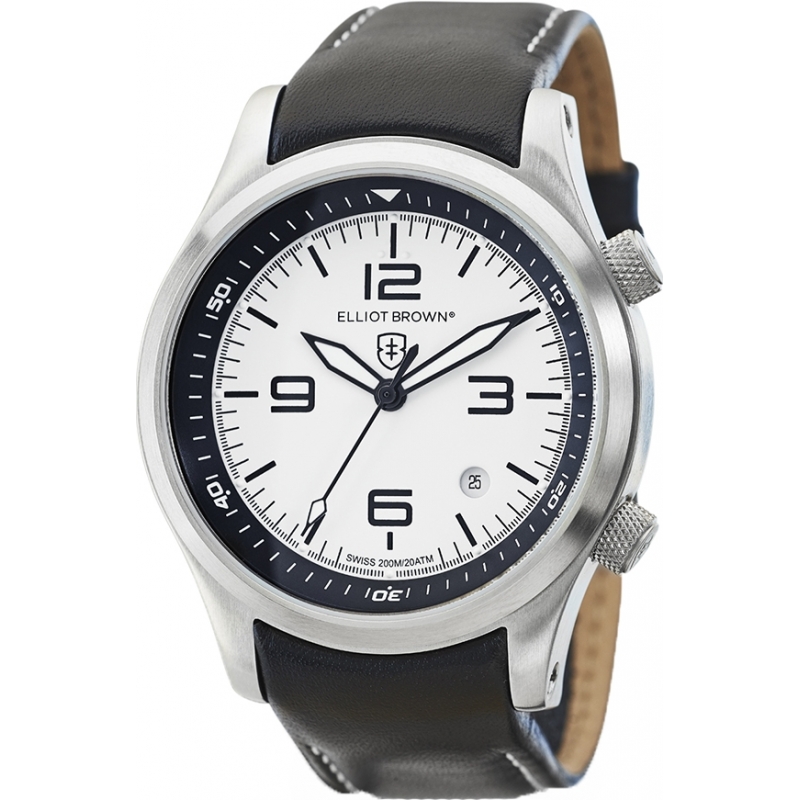 Elliot Brown Mens White and Black Canford Watch