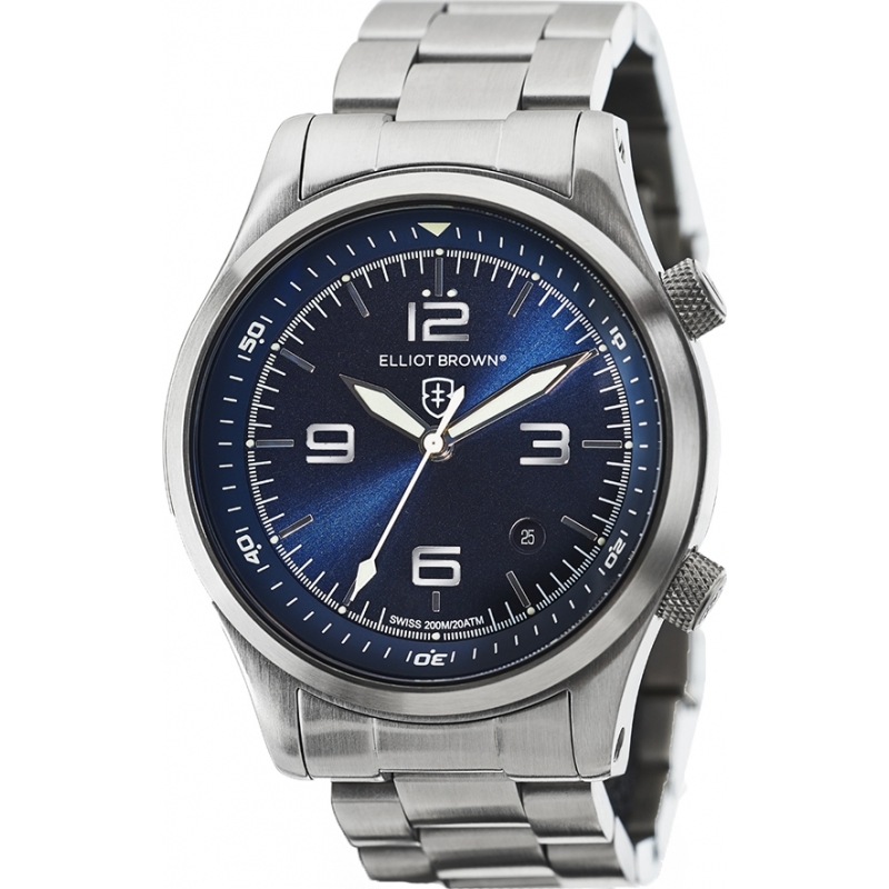 Elliot Brown Mens Blue and Silver Canford Watch
