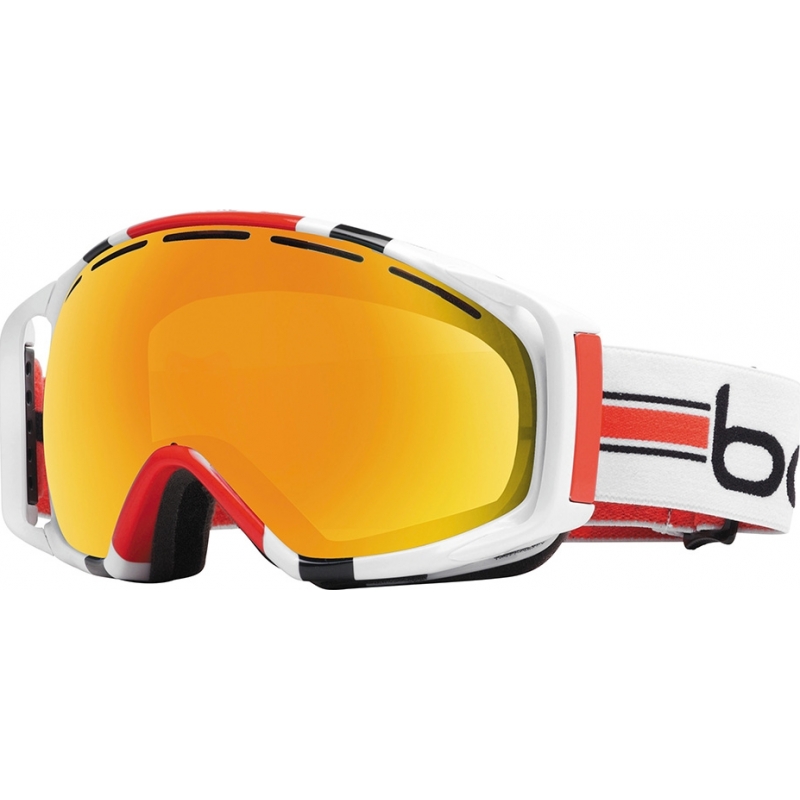 Bolle Gravity White Stripes - Citrus Gold (Size M - L) Ski Goggles