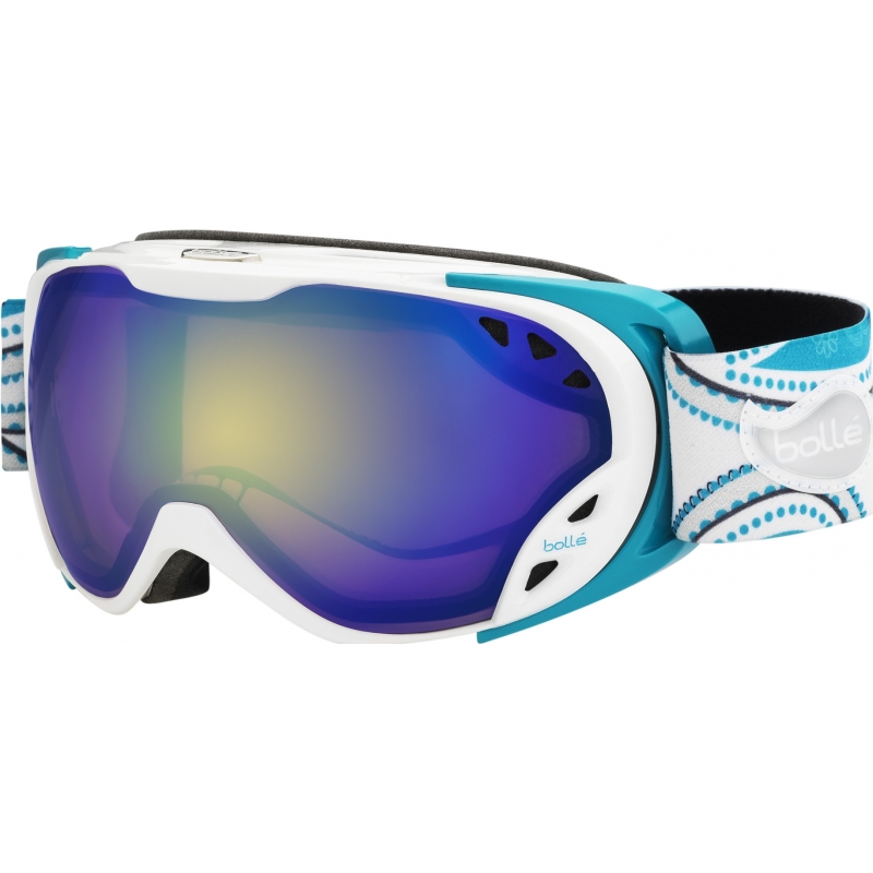 Bolle Duchess White and Blue Arabesque - Aurora Blue (Size S - M) Ski Goggles