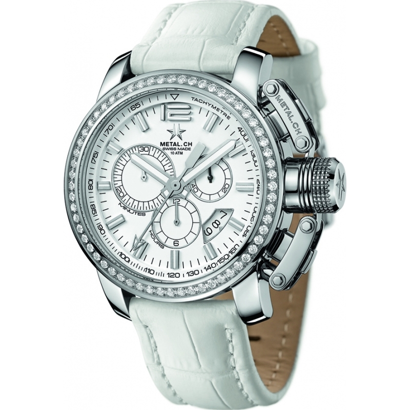 Metal CH Mens Chrono White Watch