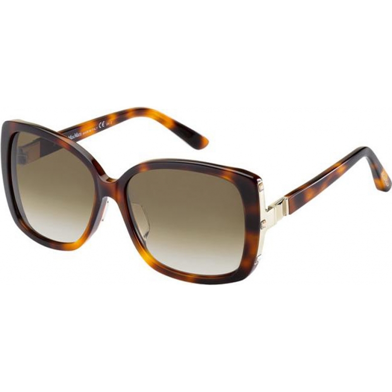 MaxMara Ladies MM Joan II 05L CC Tortoiseshell Sunglasses