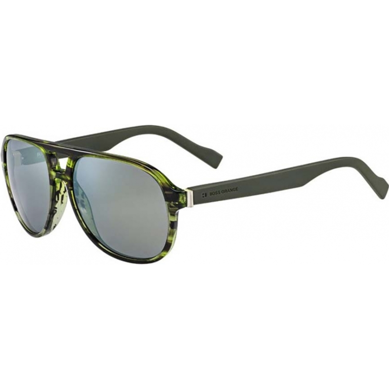 BOSS Orange Mens BO 0144-S 6SG QU Green Sunglasses