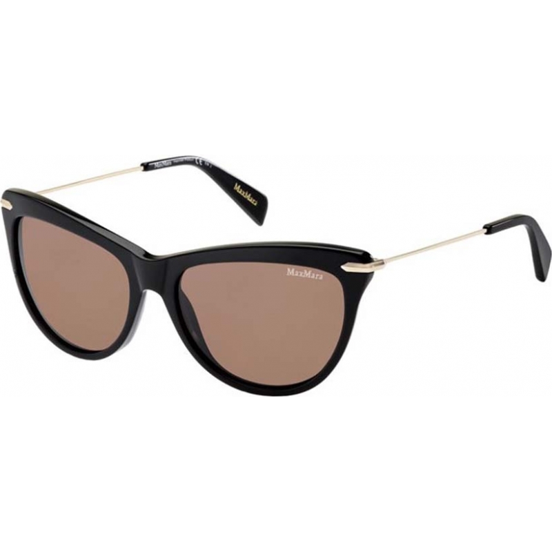 MaxMara Ladies MM Edgy I ANW CO Black Gold Sunglasses