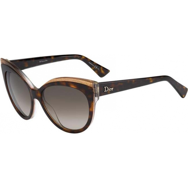 Dior Ladies Dior Glisten 1 E59 HA Tortoiseshell Sunglasses