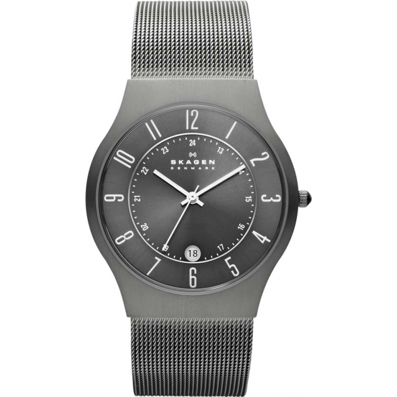 Skagen Mens Klassik Grey Titanium Mesh Watch