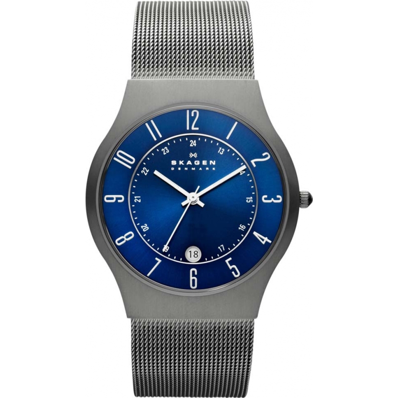 Skagen Mens Klassik Titanium Silver Mesh Watch