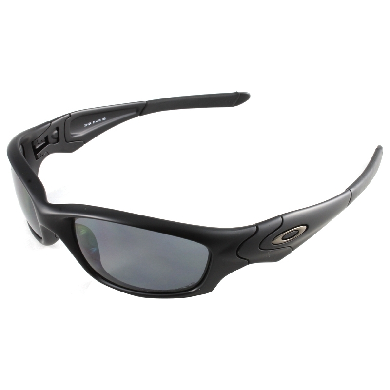 Oakley 24-124 Straight Jacket 2007 Matte Black - Grey Polarized Sunglasses