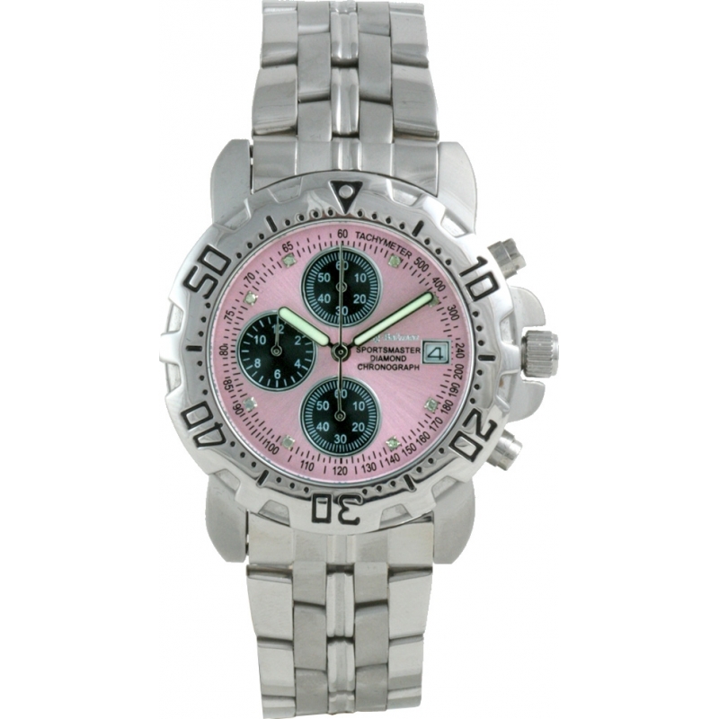 Krug Baumen Mens Sportsmaster Diamond Pink Dial