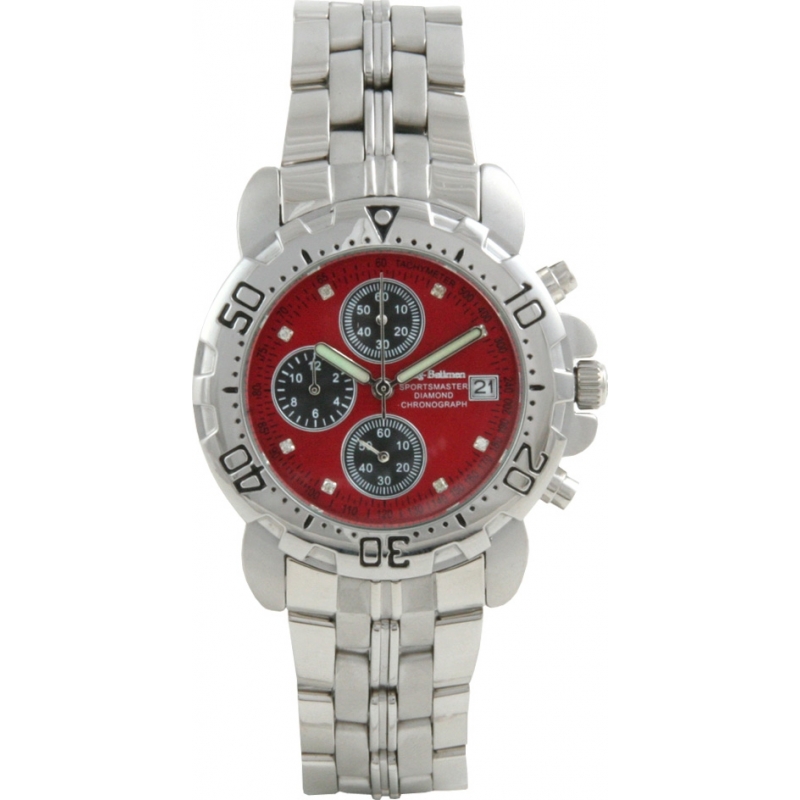 Krug Baumen Mens Sportsmaster Red Diamond Chronograph Watch