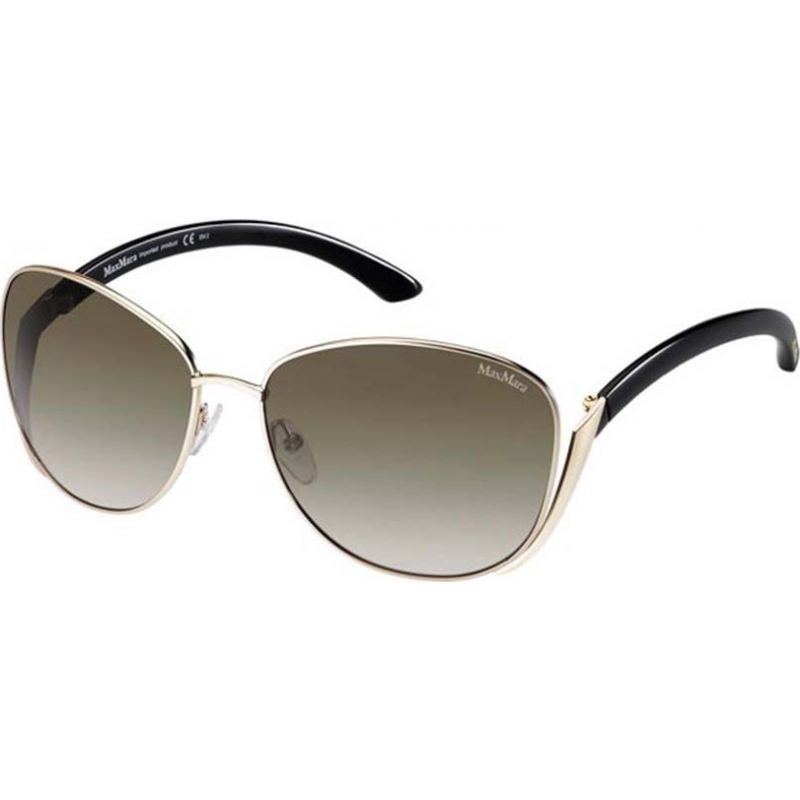 MaxMara Ladies MM Carole II QNE HA Light Gold Black Sunglasses