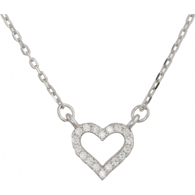 FROST by NOA Ladies Silver Heart-Shaped Pendant Necklace
