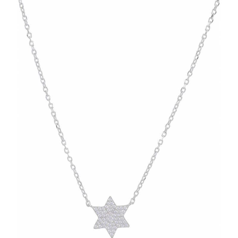 FROST by NOA Ladies Silver Star Pendant Necklace With Cubic Zirconia