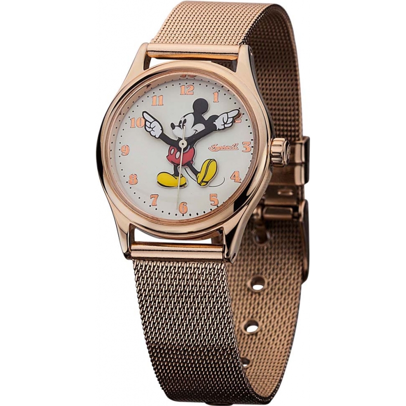 Disney by Ingersoll Mens Classic First Mickey Rose Gold Plated Watch