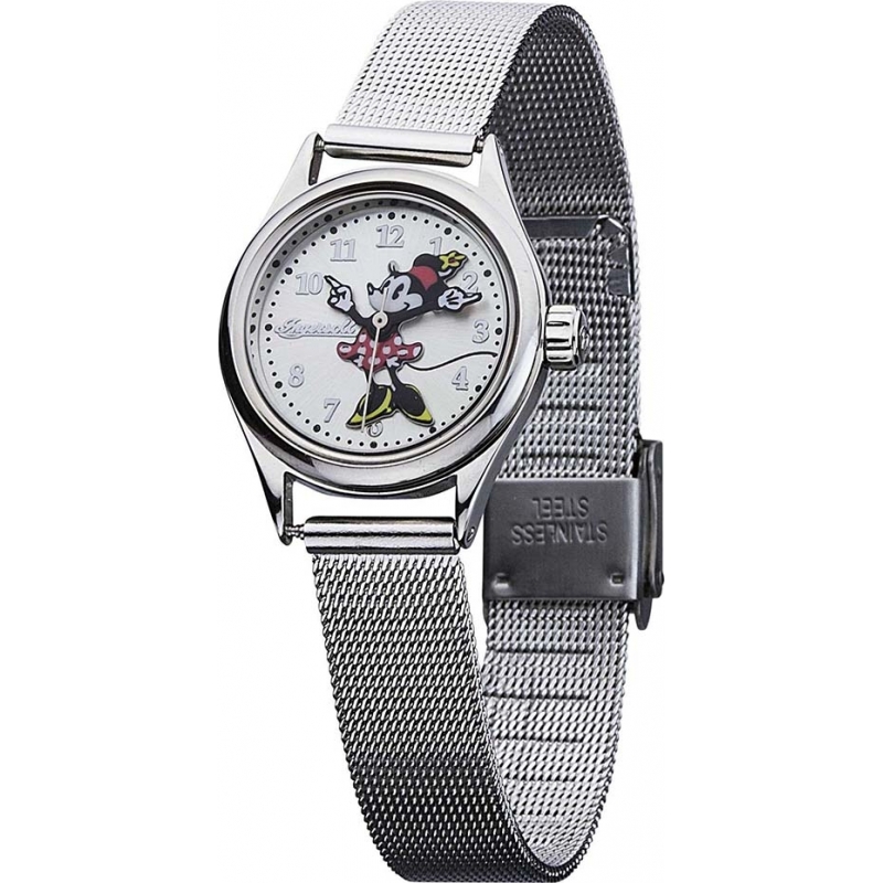 Disney by Ingersoll Ladies Classic Petite Minnie Mila Silver Mesh Watch