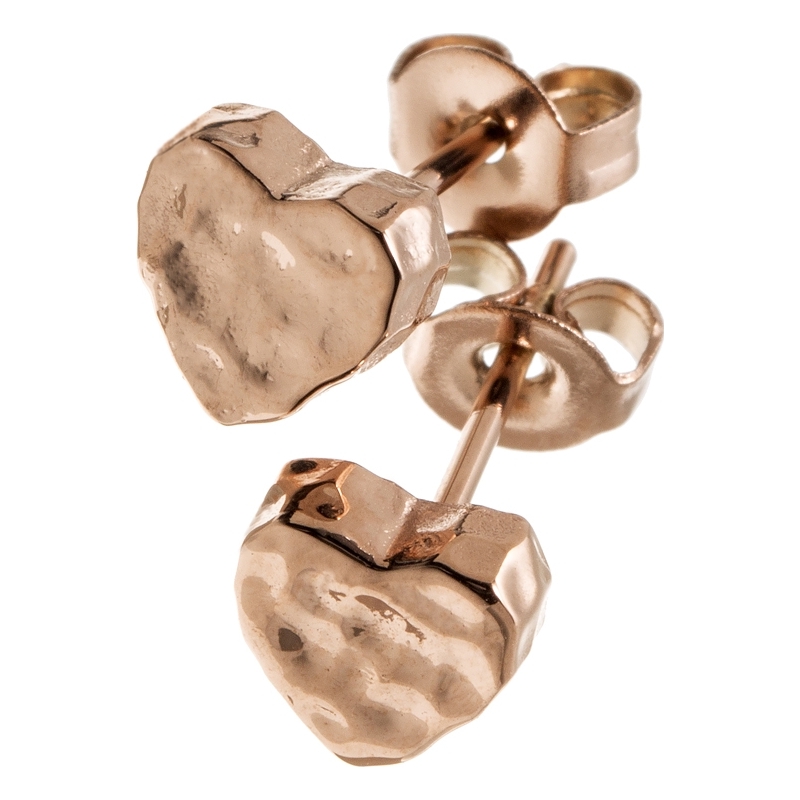 Edblad Ladies Little Heart Rose Gold Plated Stud Earrings
