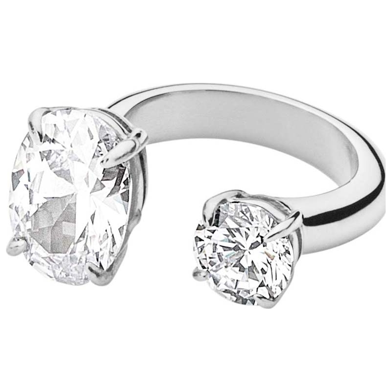 Dyrberg Kern Ladies Fina III Silver Steel Crystal Ring
