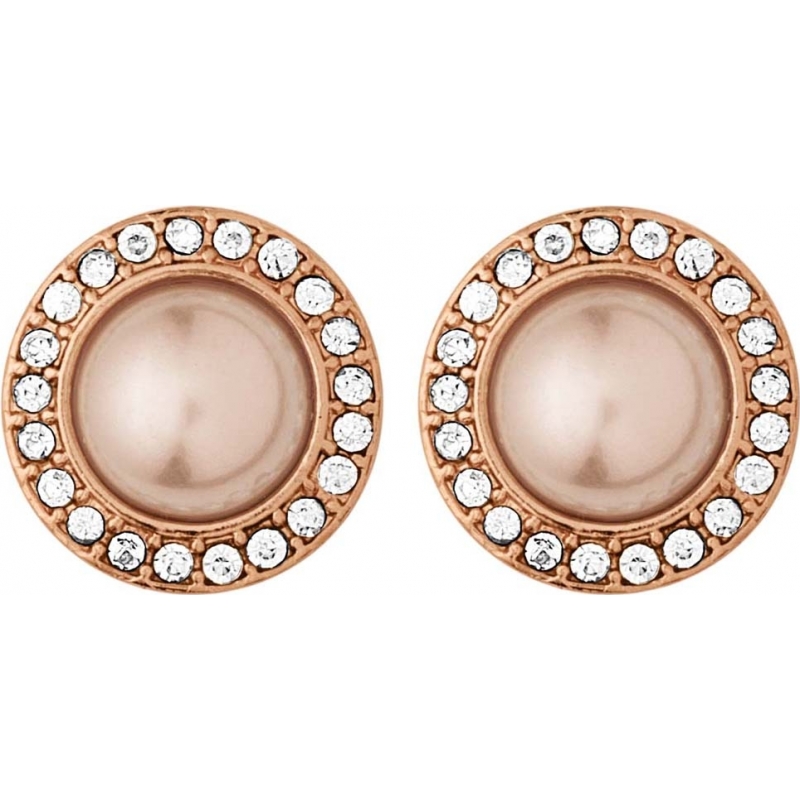 Dyrberg Kern Ladies Pearlia Rose Gold Plated Ear Posts