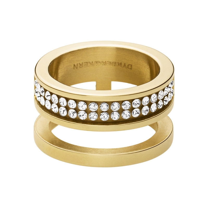 Dyrberg Kern Ladies Reca III Gold Crystal Ring